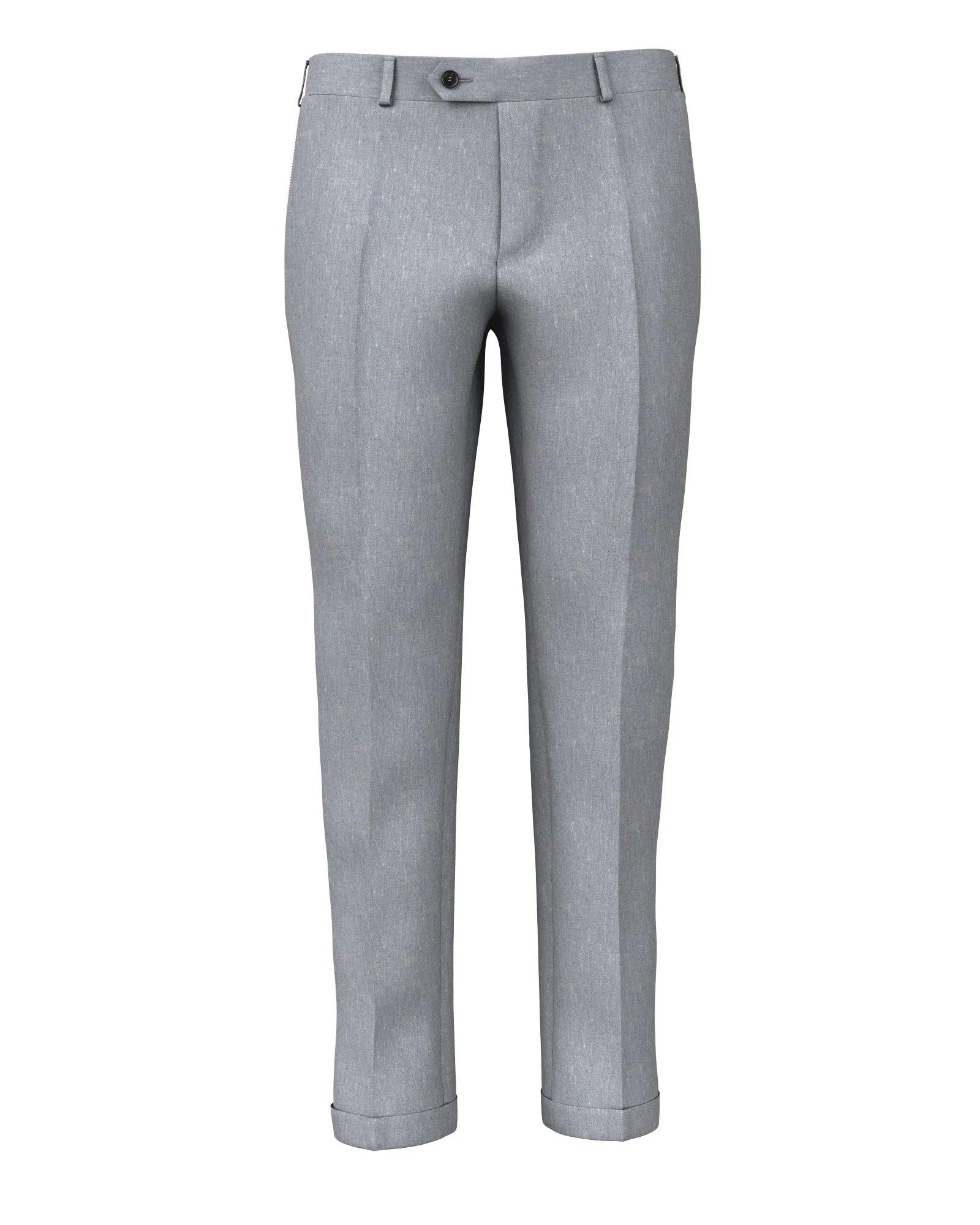Pantaloni in lino lana azzurro effetto denim