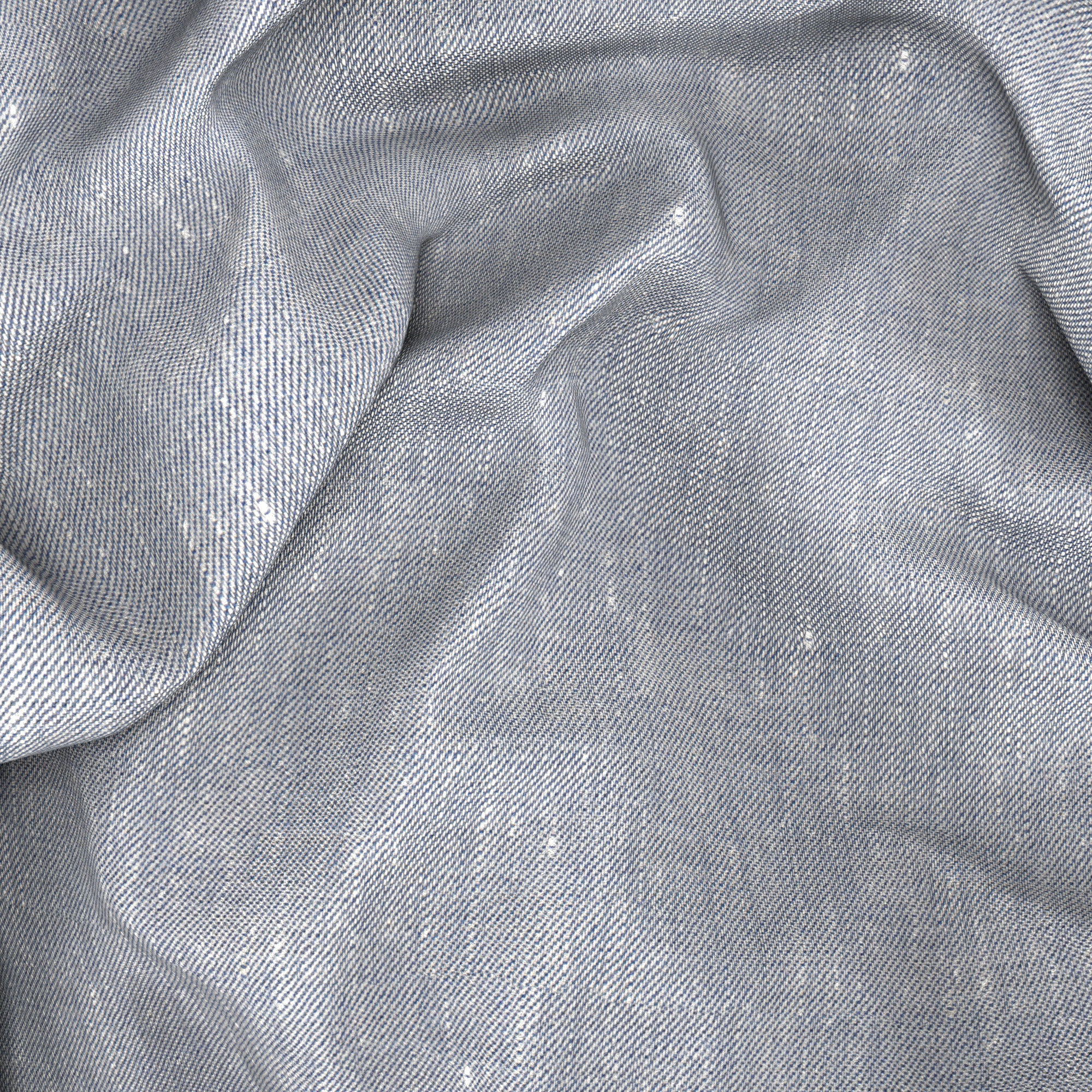 Pantaloni in lino lana azzurro effetto denim - Image 3