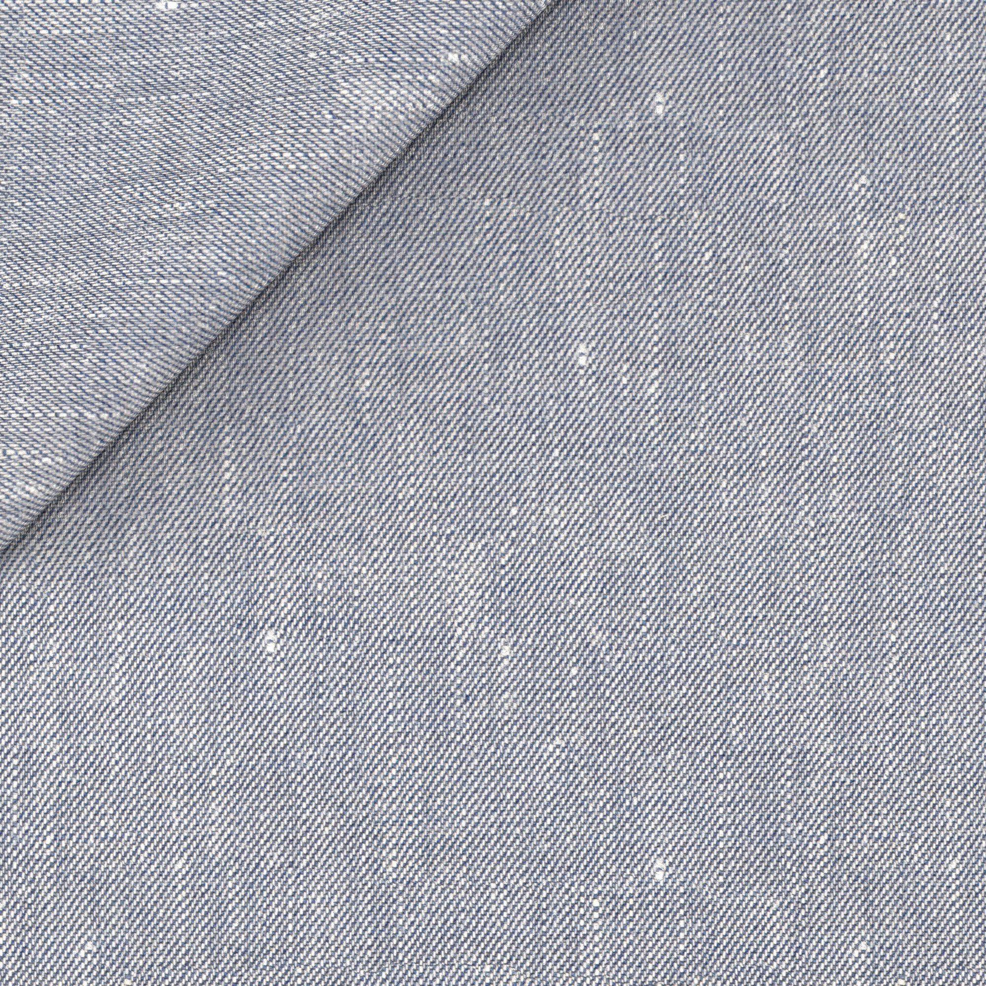 Pantaloni in lino lana azzurro effetto denim - Image 4