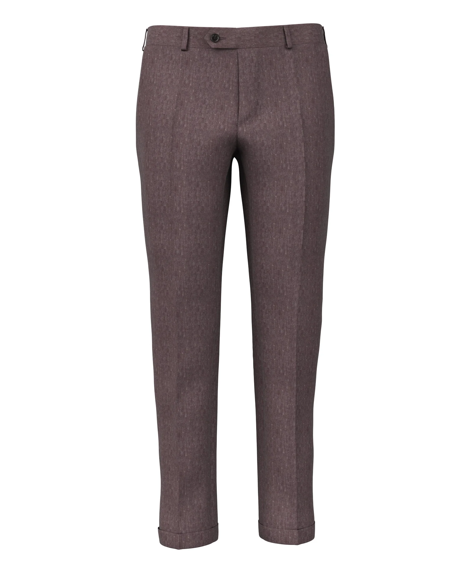 Pantaloni in lino lana bordeaux effetto denim