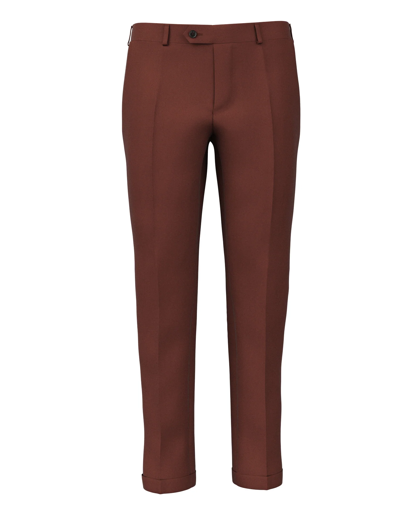Pantaloni in twill di cotone rosso mattone