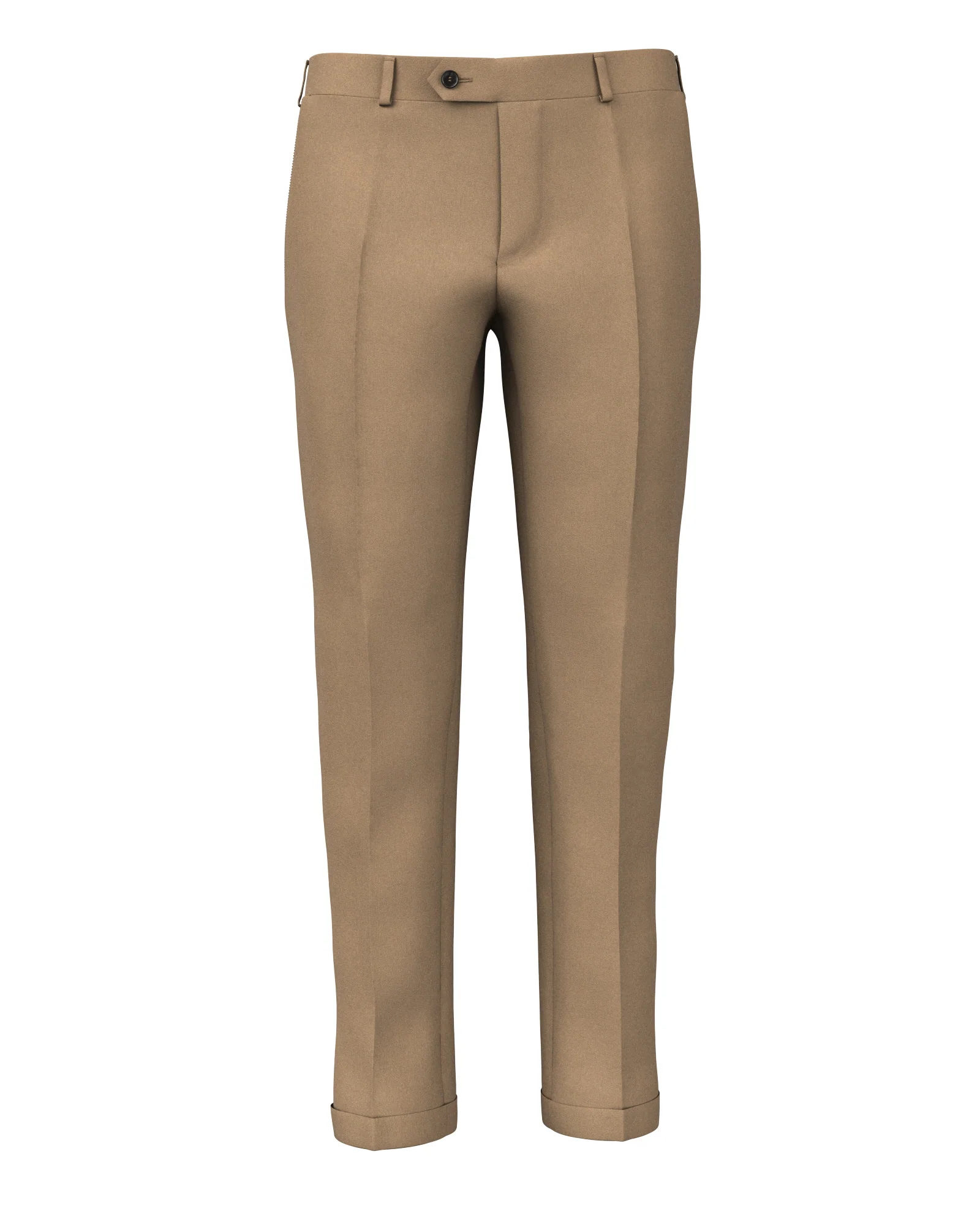 Pantaloni in twill di cotone stretch cammello