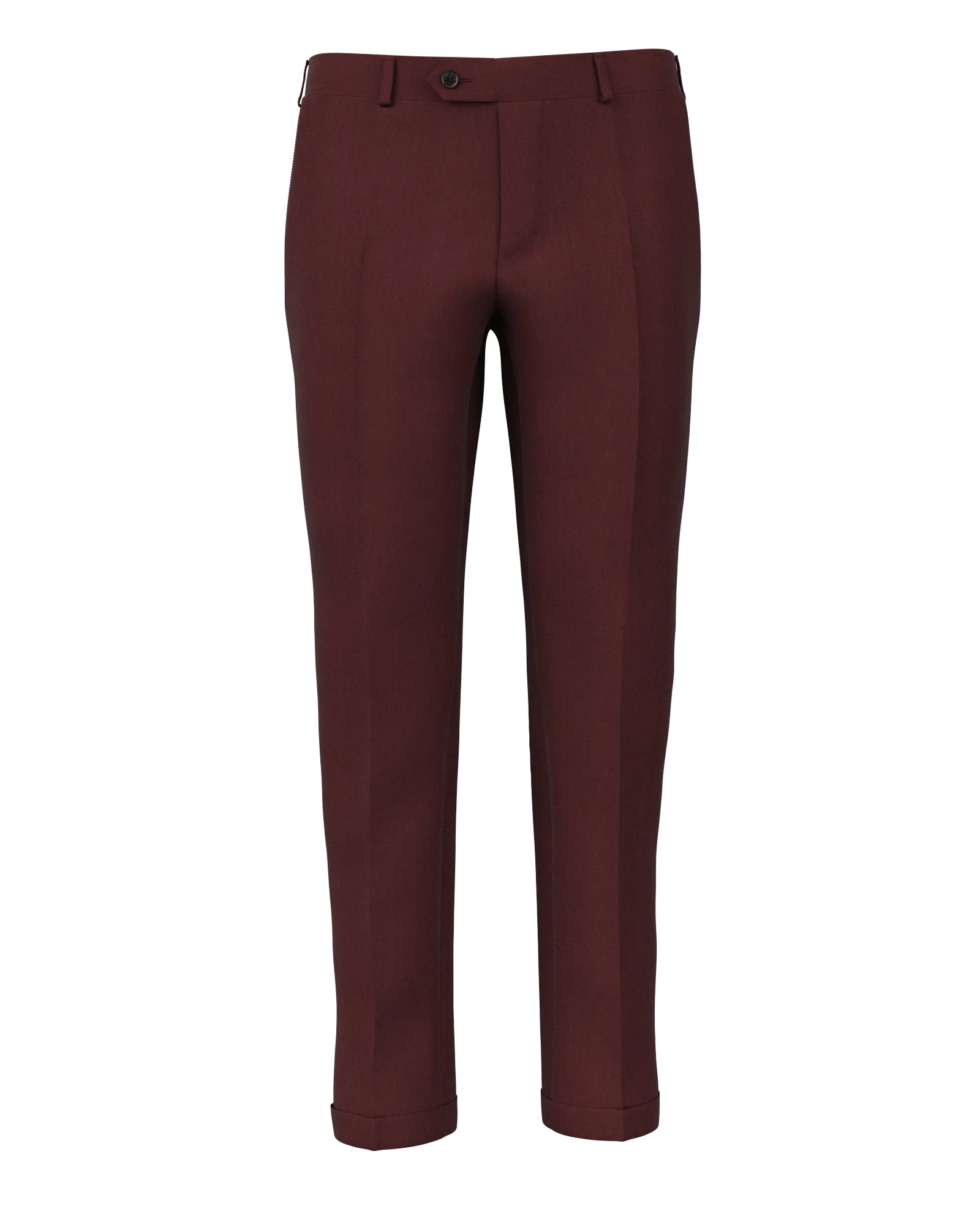 Pantaloni in twill lino lana bordeaux