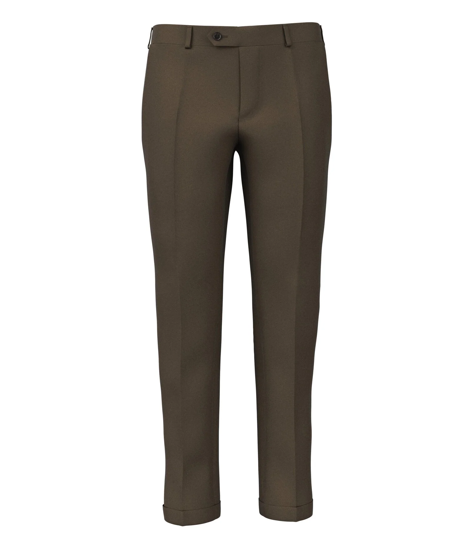 Pantaloni Su Misura da Uomo marrone chiaro in lana e lyocell stretch