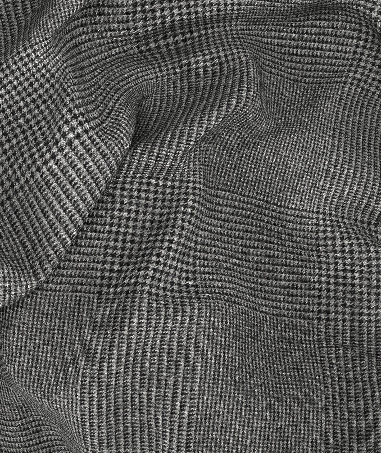 Pantaloni Su Misura da Uomo Principe di Galles in flanella di lana grigi e blu - Image 4