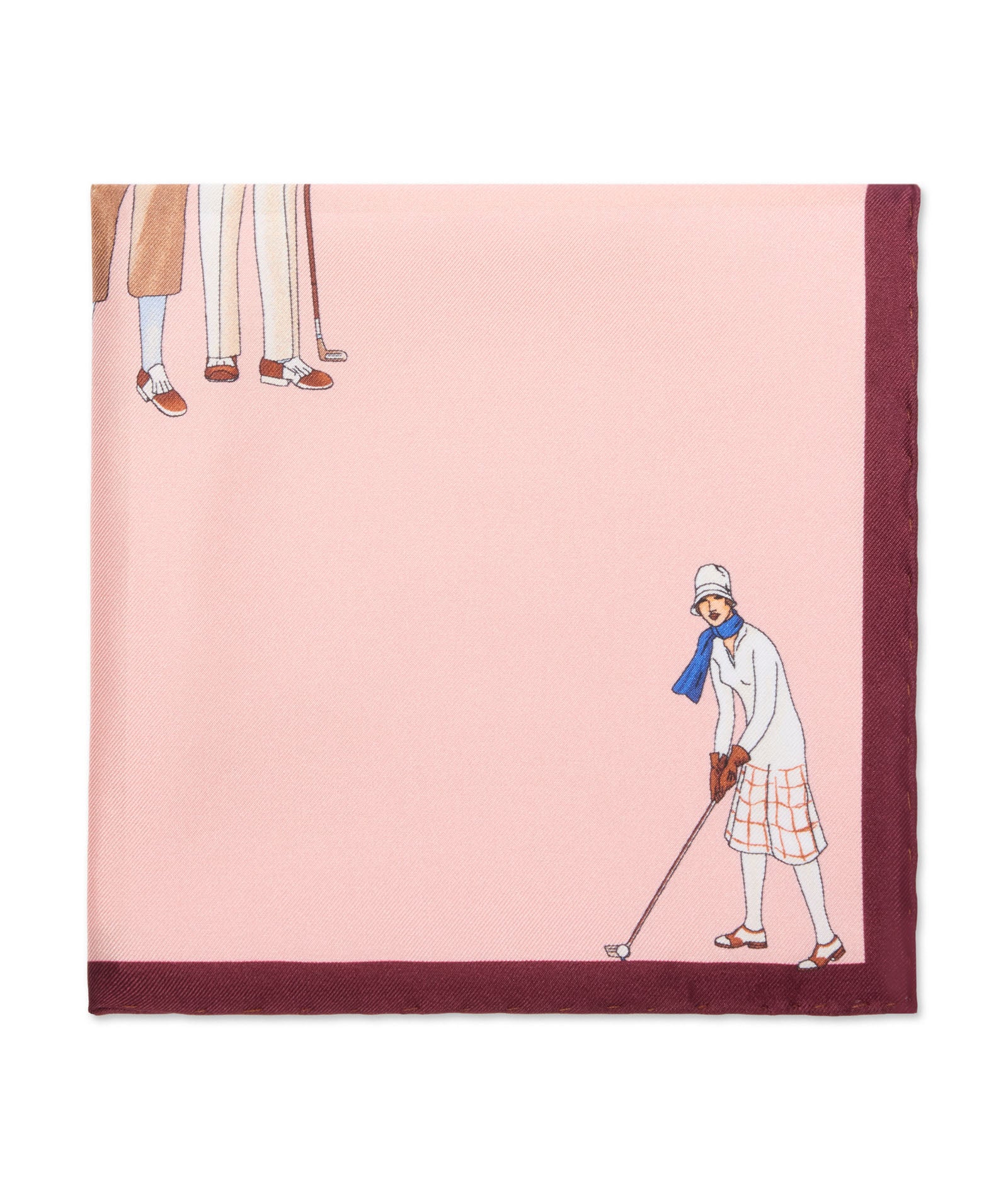 Pochette in twill di seta tema golf rosa - Image 2