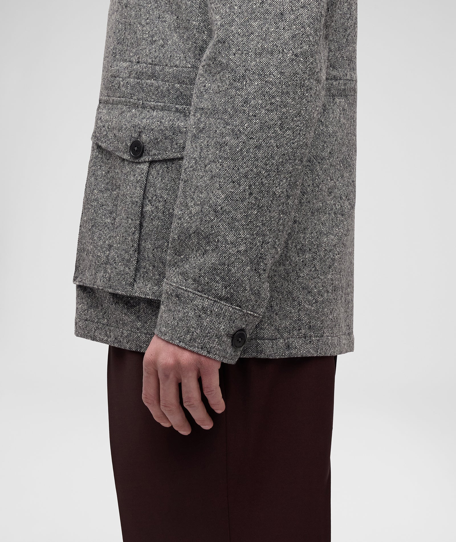Sahariana in lana microdesign grigio - Image 2